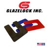 Glazelock 1/16" 4"L  x 3"W 7/8" Slot, Interlocking Square Horsehoe Plastic Shims Blue 100pc/bag Econo06